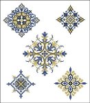 (image for) Geometric Medallions Blue Gold